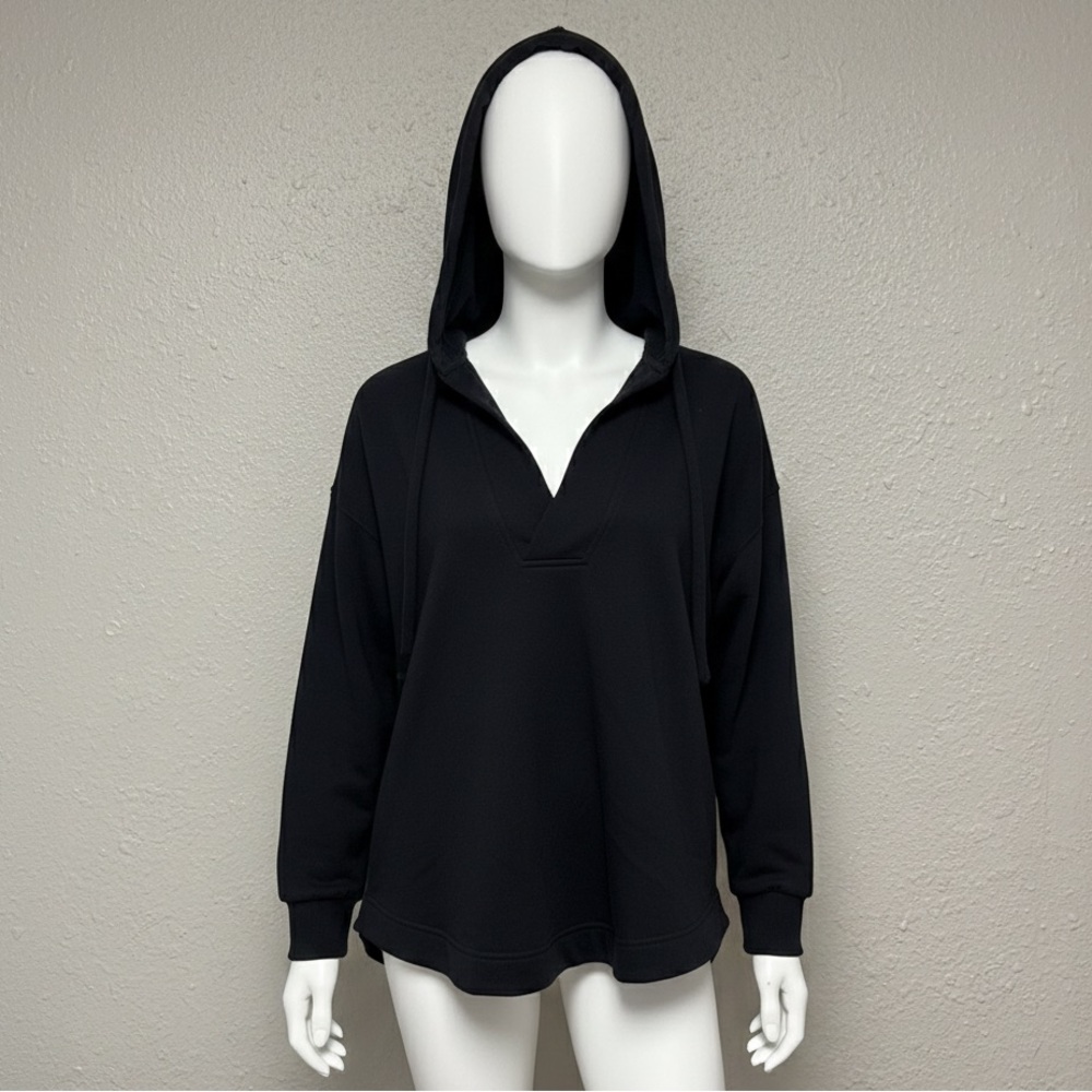 NWT Huddie Vintage Old Navy Y2K Black Medium Tunic Length Terry Pullover Soft